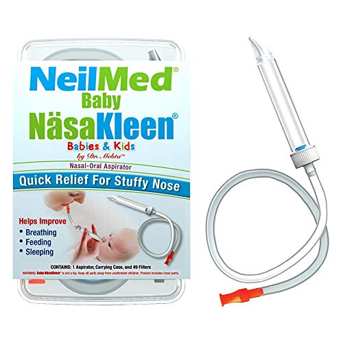 Squip NeilMed Baby NasaKleen Nasal-Oral Aspirator with 49 Hygiene Filters and a Convenient Storage Travel Case - Image 1