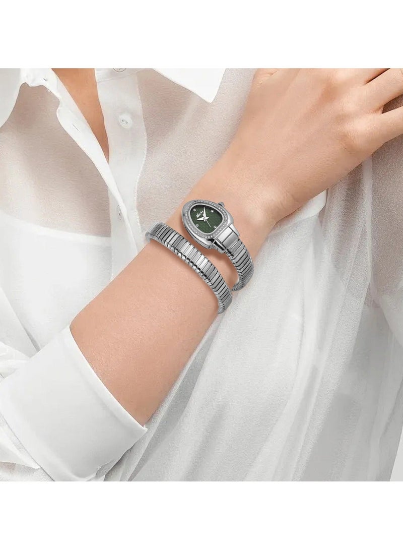 مس_فوكس المرأة ووتش الثعبان ووتش سوار رأس الثعبان الفولاذ المقاوم للصدأ مع الماس ووتش الثعبان - Image 2