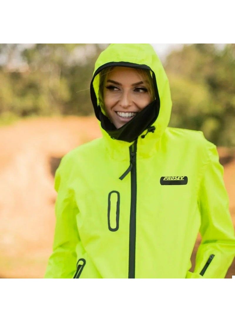 Ebakbak Motorcycle Protected Raincoat Ripstop Polyamide Membrane Fabric Stopwater Corta Vento Raincoat Neon  - Image 2