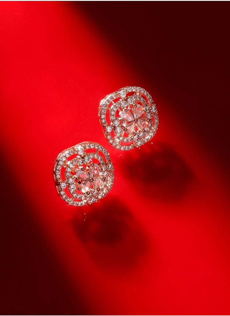 Priyaasi Rose Contemporary American Diamond Studs  - Image 1
