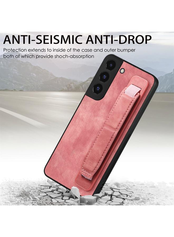 اس-توب جراب خلفي من الجلد لهاتف Samsung Galaxy S22+ 5G مع حامل سوار معصم عتيق - Image 2