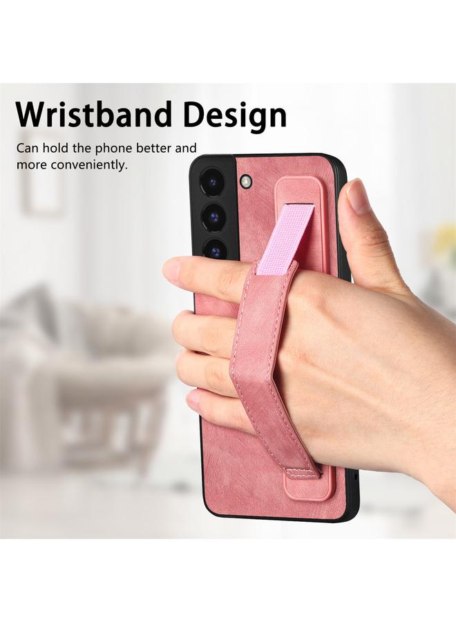 اس-توب جراب خلفي من الجلد لهاتف Samsung Galaxy S22+ 5G مع حامل سوار معصم عتيق - Image 3