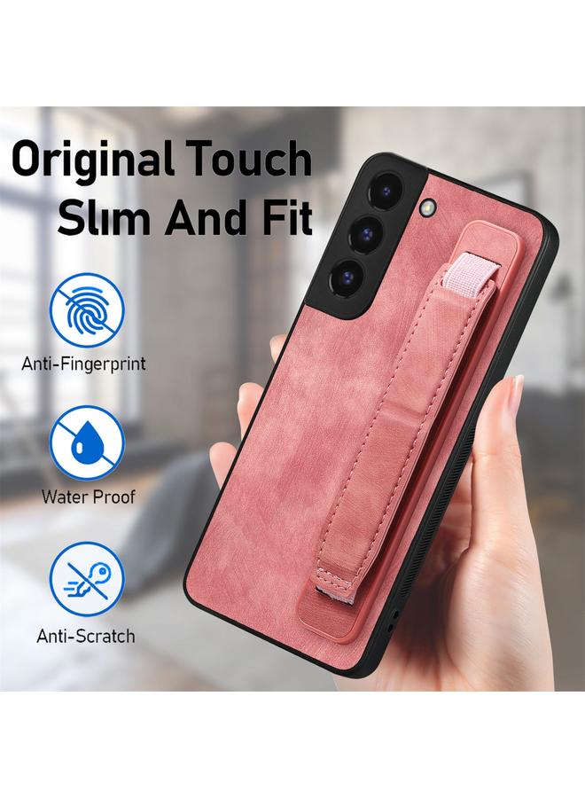 اس-توب جراب خلفي من الجلد لهاتف Samsung Galaxy S22+ 5G مع حامل سوار معصم عتيق - Image 5