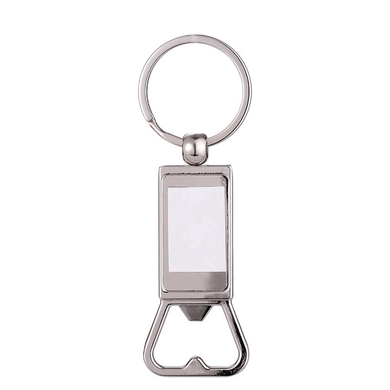 Personalized picture key chain customized color photo engraving information alloy pendant key chain and bottle opener in one 10pcs YSK011 - Image 1