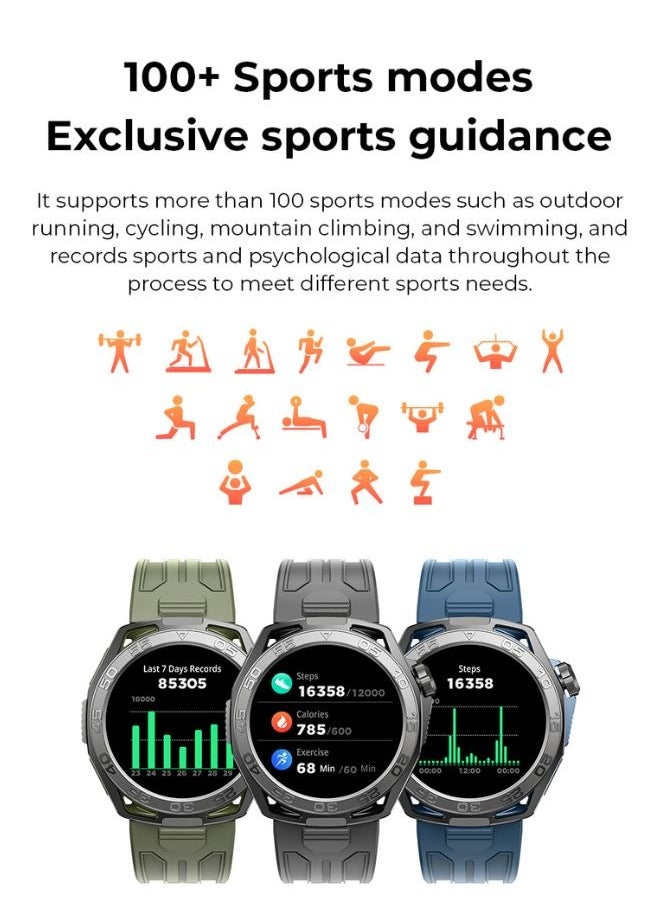 TELUX TELUX VITAL Smart Calling Watch with 1.43” AMOLED Display & AI Voice Assistant, Heart Rate & BP Monitoring, Sleep Tracking, 100+ Modes, IP68 Waterproof, 10-Day Battery, Android & iOS Ap (Blue)  - Image 3