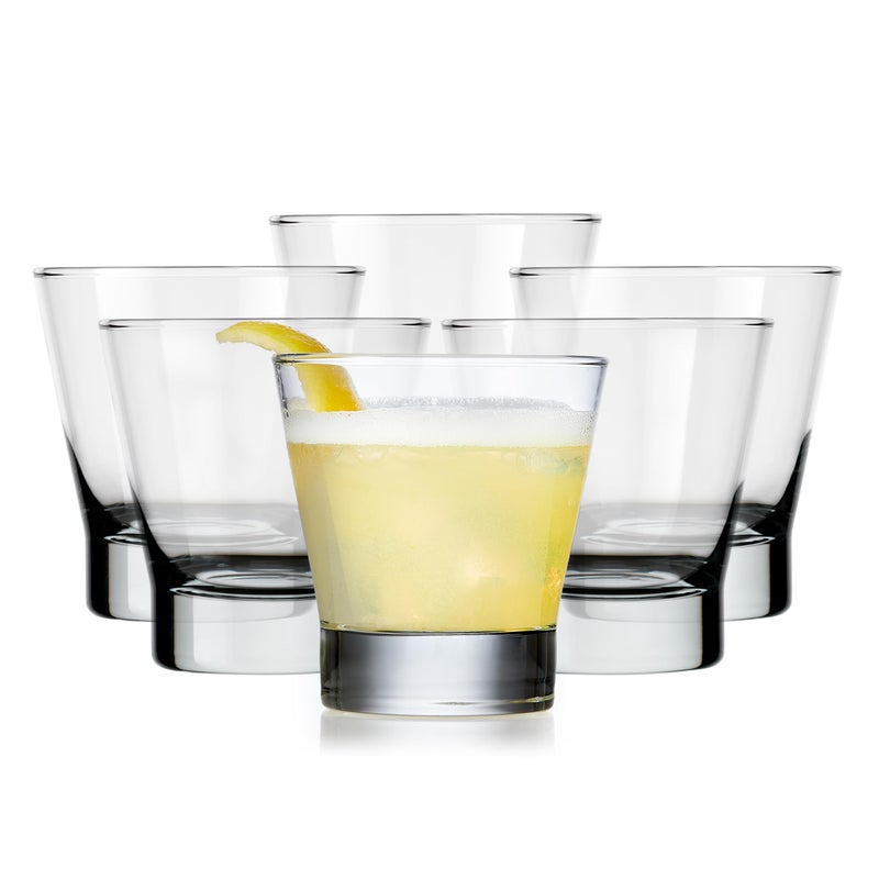 LIBBEY Libbey Bar Essentials Double Old Fashioned Glasses Clear Drinking Glasses Set of 6 Modern Rocks Glass Set for Special Occasions and Everyday Use 