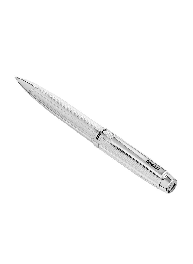 Ducati Cardio Full Stainless Steel Twist Ballpoint Pen for Men, Blue Ink