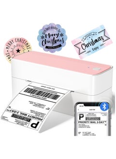 XiuWoo Bluetooth Thermal Label Printer 4x6, Wireless Shipping Label Printer for Small Business and Packages for Phone Pad PC,Thermal Label Printer for Various Platforms, Pink  - Image 1