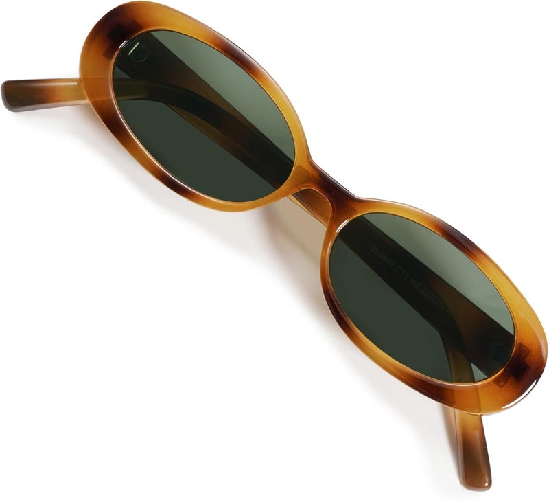 VANLINKER Polarized Retro Oval Sunglasses for Women and Men Small 90s Style VL9580 - Image 1