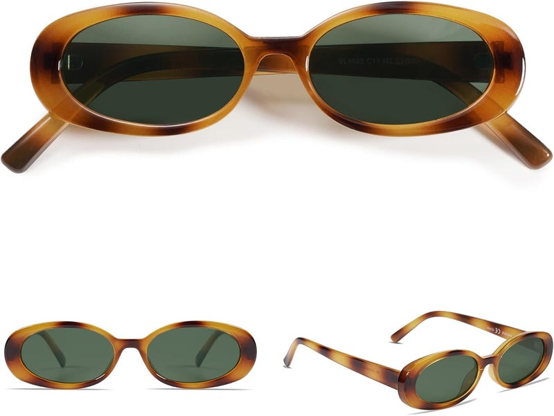 VANLINKER Polarized Retro Oval Sunglasses for Women and Men Small 90s Style VL9580 - Image 4