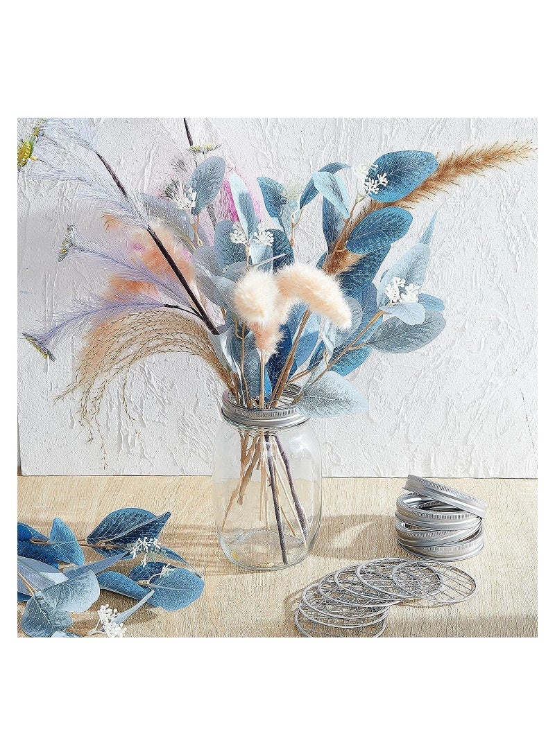 SYOSI غطاء إدخال جرة الأزهار، غطاء منظم الأزهار بالشبكة، غطاء معدني للأزهار لجرار التعليب ذات الفوهة العادية، 12 قطعة - Image 3