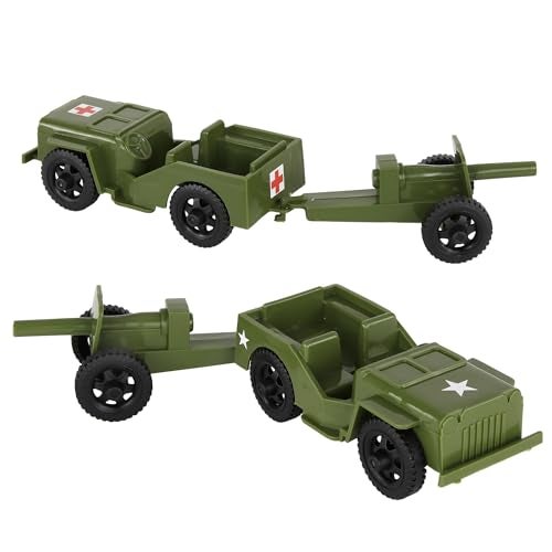 Tim Mee Toy TimMee Combat Patrol Willys & Artillery - OD Green 4pc Playset USA Made - Image 3