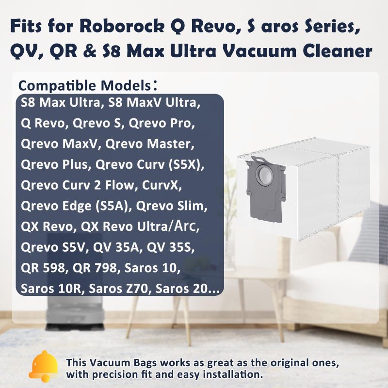 أكياس غبار مُستخدمة مرة واحدة لمكنسة روبوت - أكياس مُستبدل بيضاء لمكنسات الروبوت المُنظّفة - Image 2