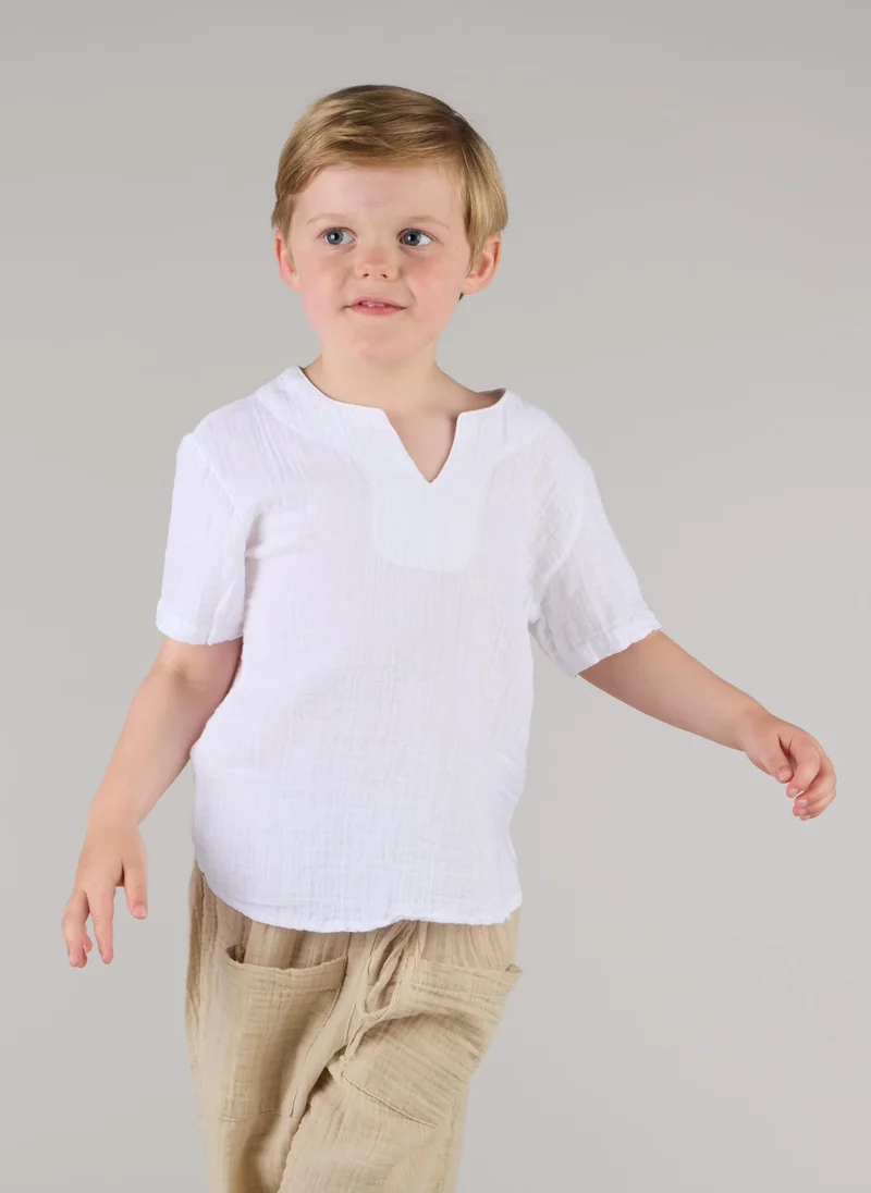 جاست نيتشر تي شيرت قطن بياقة دائرية للمنتجع