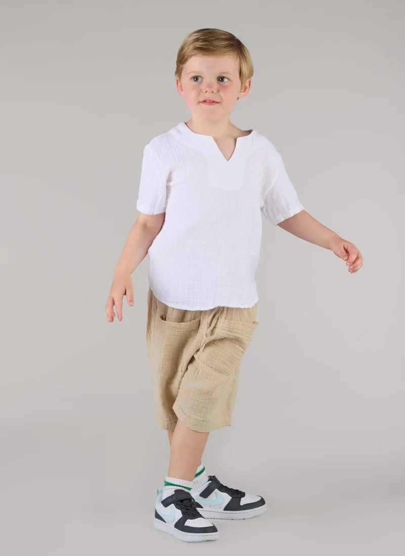 جاست نيتشر تي شيرت قطن بياقة دائرية للمنتجع