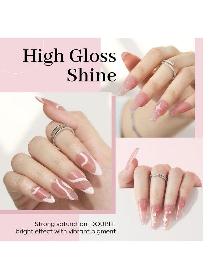 modelones - Gel Nail Polish 1 Pcs 15Ml Transparent Jelly Nude Pink Gel Polish Set Sheer Pink Champagne Color Nail Gel Polish Kit Soak Off Led Salon Diy At Home Gel Nail Manicure Gift For Women Girls - Image 1