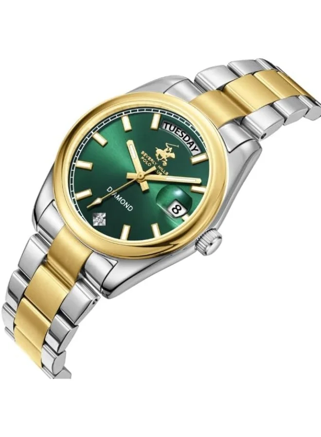 BEVERLY HILLS POLO CLUB Bp3709X.270 Women Analog Display Watch & Metal Strap Silver/Gold