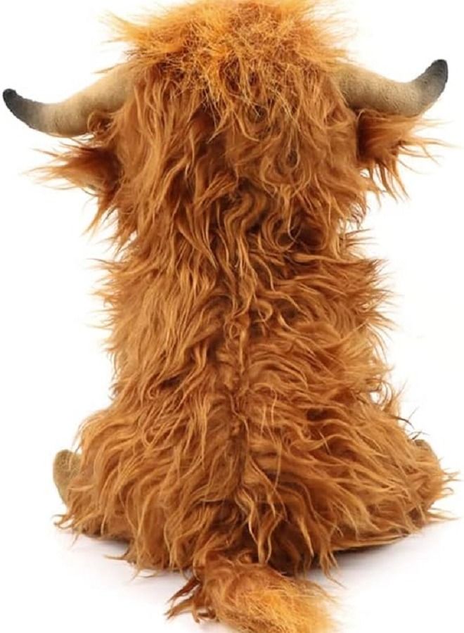 Highland Cow Stuffed Animals Plush Toy Fluffy Highland Bull Animal Plush Doll Soft Gift for Kids Boys Girls, 30cm Tall(Brown)  - Image 2