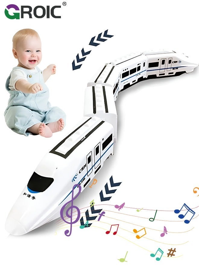 GROIC Electric Train Toys with Light and Music, High Speed Model Set, Children's Track Toy Car Universal Driving, Automatically Avoiding Turning Inertia - Image 1