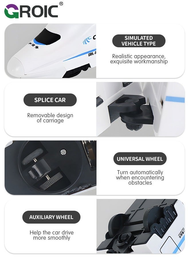 GROIC Electric Train Toys with Light and Music, High Speed Model Set, Children's Track Toy Car Universal Driving, Automatically Avoiding Turning Inertia - Image 2