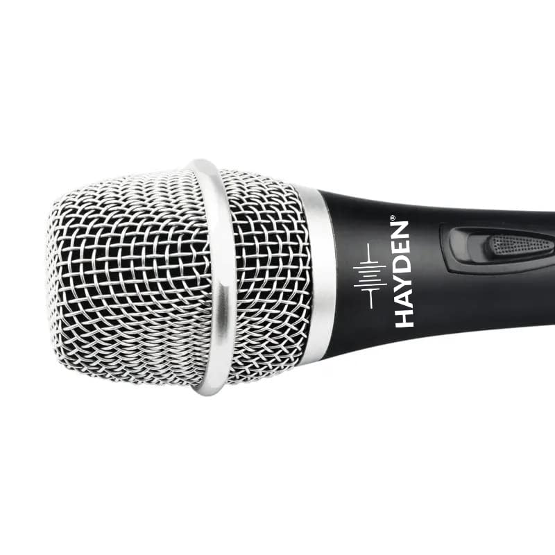 Hayden BK-103 Dynamic Cardioid Vocal Microphone with 5-Meter XLR Cable, On/Off Switch, Smart Noise Reduction, Metal Body Compatible with Karaoke Machines, Singing, Speakers, Amplifiers (Black) - Image 2