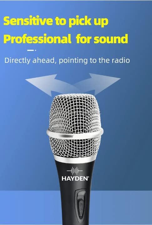 Hayden BK-103 Dynamic Cardioid Vocal Microphone with 5-Meter XLR Cable, On/Off Switch, Smart Noise Reduction, Metal Body Compatible with Karaoke Machines, Singing, Speakers, Amplifiers (Black) - Image 4