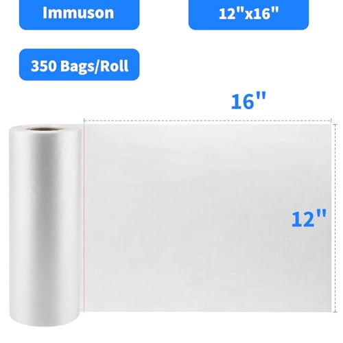 Immuson Clear Plastic Produce Bags on a Roll - 12"x16", 350 Bags per Roll - Ideal for Fruits, Vegetables, Meat, and Garbage - Image 2