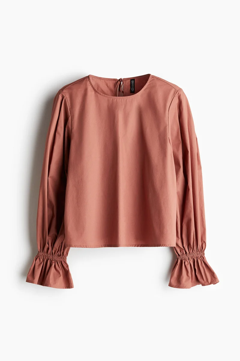 H&M Tie-detail cotton blouse