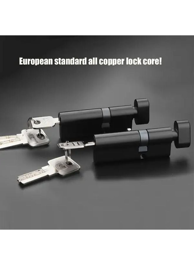 2 Pcs 70mm Black Anti Theft Lock Cylinder European Standard Full Copper 3 Keys - Image 3