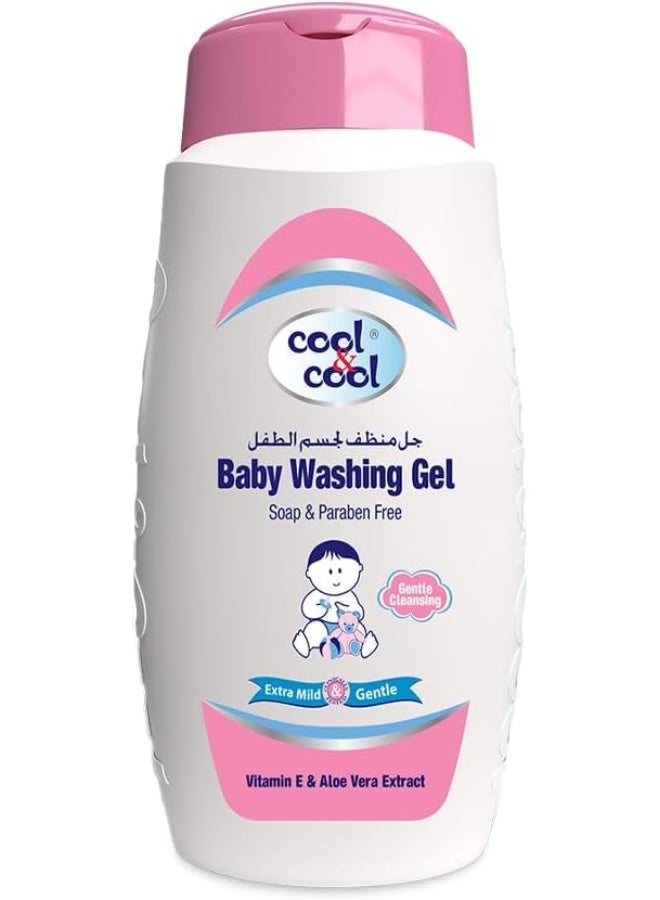 Cool & Cool Vitamin-E And Aloe Vera Extract With Extra Mild Formula Baby Washing Gel- 100ML - Head to Toe Baby Bath, Dye Free,Tear Free, Alcohol Free,Paraben-Free