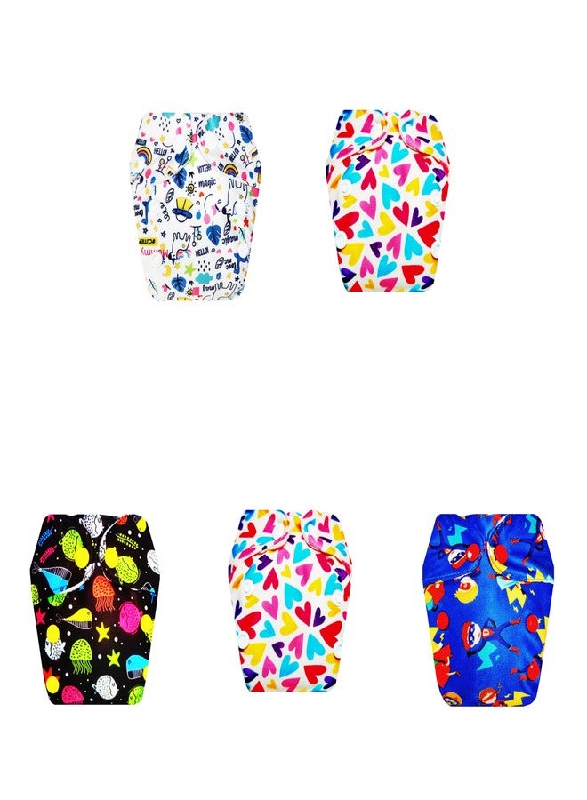 Dumbledo Premium Newborn Cloth Diaper with Integrated Soaker (Pack of 5) | Dry Feel and Comfortable | Reusable & Washable | Travel Friendly | Designed by Moms | 0 - 4 Months | Unisex Baby - Image 1