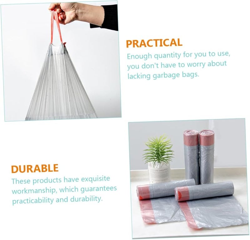 VALICLUD Thickened Drawstring Trash Bags 5 Rolls Kitchen Garbage Bags Random Color - Image 5