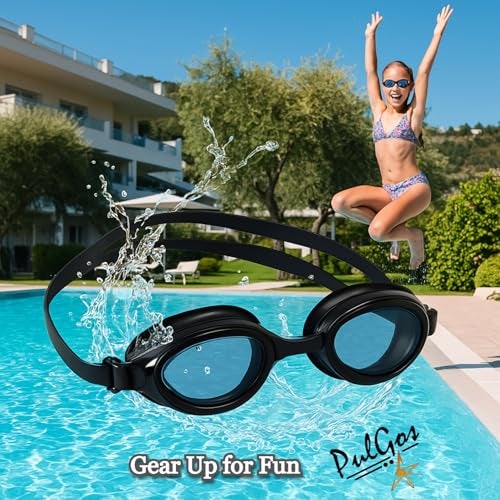PulGos Swimming Goggles Unisex Swim Glasses For Kids, Teens & Adults | Anti-Fog, UV-Protected, Leak-Proof With Soft Silicone Seal & Adjustable Strap Ideal For Pool Training& Recreation,Black - Image 3