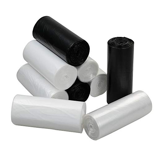 Nicesh Small Garbage Bags 3 Gallon 225 Count Black Clear and White