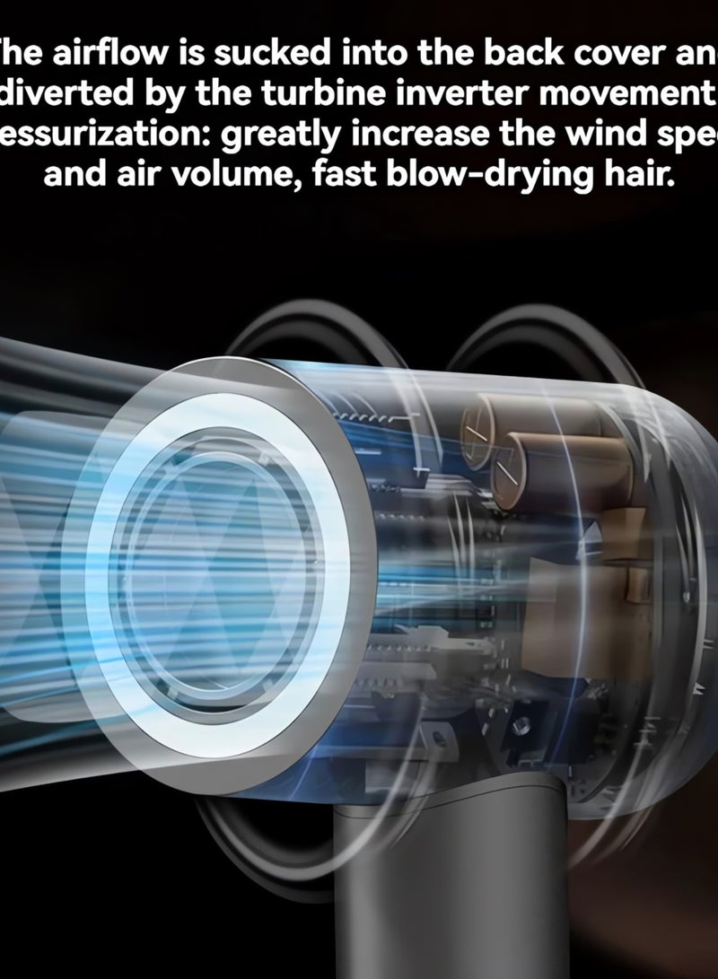 Generic Hair Dryer, Lightweight Ionic Blow Dryer with 110,000 RPM High Speed Hair Dryer for Fast Drying, 1400W Thermal-Control 3Temps 2 Speeds Hairdryer for Home & Travel  - Image 5