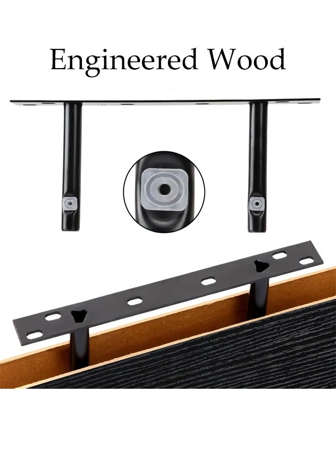 DUNISO 4 Pieces, Floating Shelves For Wall Decor, Wall Shelves, Wall Mounted Shelves For Bedroom Storage, Large Deep Wall Mounted Shelves For Bathroom Towels Laundry Room Living Room Kitchen Closet, Black  - Image 4