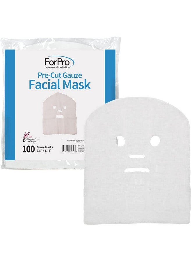 ForPro Professional Collection ForPro Professional Collection Precut Gauze Facial Mask, 100% Cotton Gauze, for High Frequency Facial Treatments and Masks, 100-Count  - Image 1