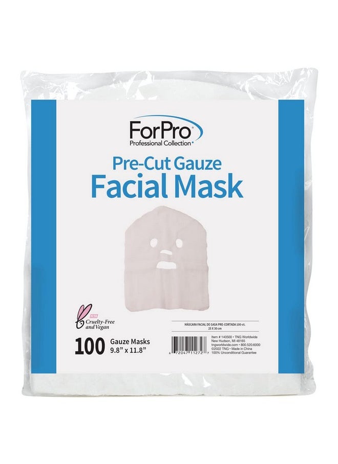 ForPro Professional Collection ForPro Professional Collection Precut Gauze Facial Mask, 100% Cotton Gauze, for High Frequency Facial Treatments and Masks, 100-Count  - Image 3