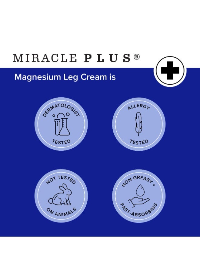 Miracle Plus Magnesium Cream For Leg Relief | Magnesium Lotion Calming Leg Cream Herbal Moisturizer Topical Body Butter Soothes + Calms Sensations, Itching, & Shaking, 2pc - Image 4