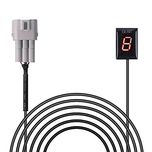 IDEA مؤشر تروس دراجة نارية IDEA لسوزوكي، مؤشر تروس LED أحمر مقاوم للماء لسوزوكي، مستشعرات ذراع نقل LED للدراجة النارية، توصيل وتشغيل (أحمر) - Image 1