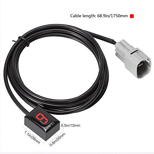 IDEA مؤشر تروس دراجة نارية IDEA لسوزوكي، مؤشر تروس LED أحمر مقاوم للماء لسوزوكي، مستشعرات ذراع نقل LED للدراجة النارية، توصيل وتشغيل (أحمر) - Image 4