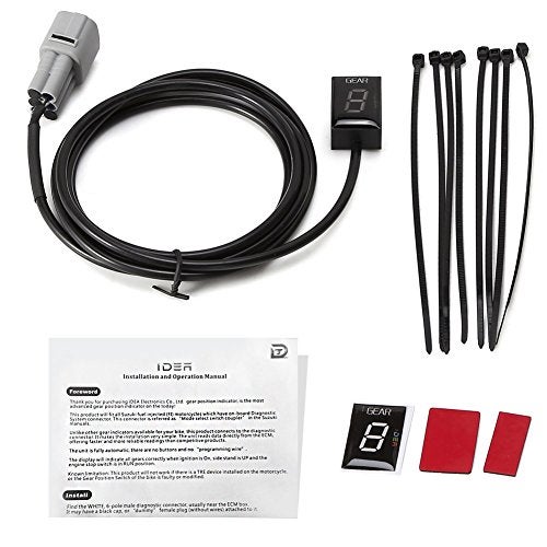 IDEA مؤشر تروس دراجة نارية IDEA لسوزوكي، مؤشر تروس LED أحمر مقاوم للماء لسوزوكي، مستشعرات ذراع نقل LED للدراجة النارية، توصيل وتشغيل (أحمر) - Image 5