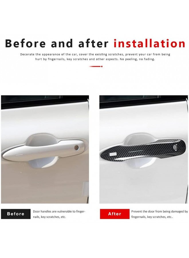 DLOVEG Car Door Handle Cover Protector Compatible for 2018-2023 2024 2025 Toyota Camry Accessories Compatible for Toyota Corolla Venza 2025 2024 2023 2022-2020 (with 2 Smart Key Holes, Carbon Fiber) - Image 1