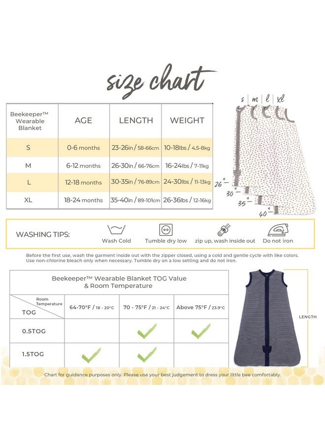 Burt's Bees Baby - Burt's Bees Baby Beekeeper Infant Wearable Blanket, 100% Organic Cotton Unisex, Girl, Boy Swaddle Transition Sack - Light Weight 0.5 TOG or Medium Weight 1.5 TOG - Newborn Essentials Sleep Clothes - Image 1