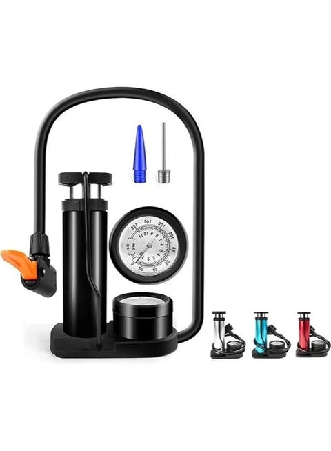 QSHOP® Bicycle Air Pump Portable Bicycle Tire Inflator Handheld Foot Ball Basketball Football Game Air Compressor for Mountain Bike Sports (Multicolour)