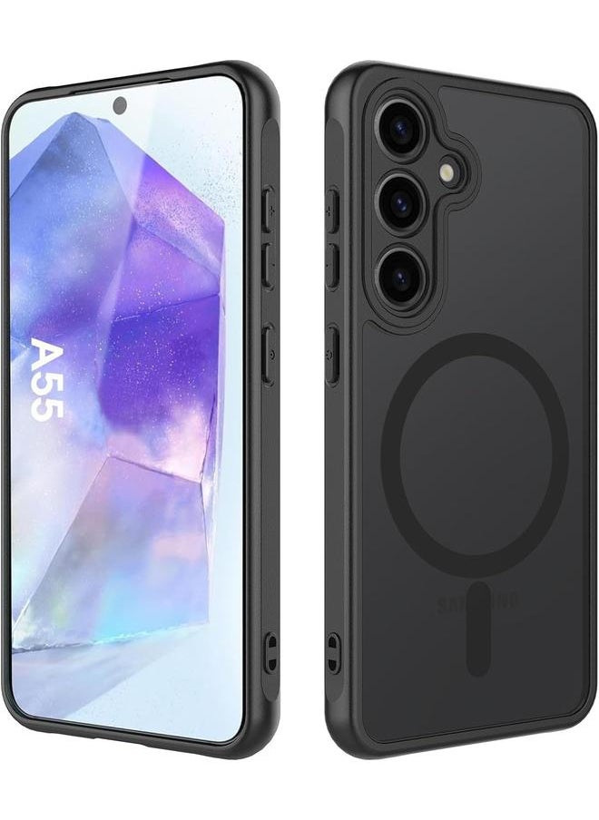 erorex Magnetic Case For Samsung Galaxy A55 Compatible With Mag Safe Slim Thin Hard Pc Translucent Frosted Rugged Drop Proof Shockproof Protective Case For Samsung A55 5G  - Image 1