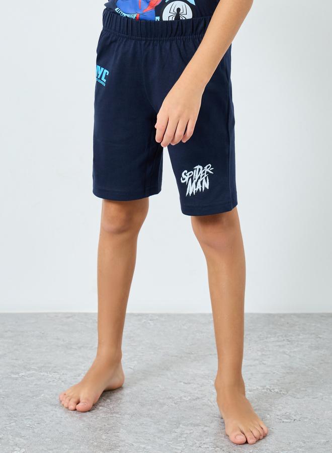 ستايلي طقم من شورت بيجاما وتيشيرت بطبعة سبايدر مان - Image 4