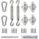 Windscreen4less Windscreen4less Sun Shade Sail Hardware Kit - 6 Inches - Super Heavy Duty - For Square and Rectangle Sun Shade Sail  - Image 1