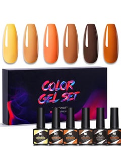 Nee Jolie Color Gel Set, 6Pcs Gel Nail Polish Kit, Soak Off UV LED Nail Lamp, Nail Art Design DIY Home Gift Set for Women Girl  - Image 1