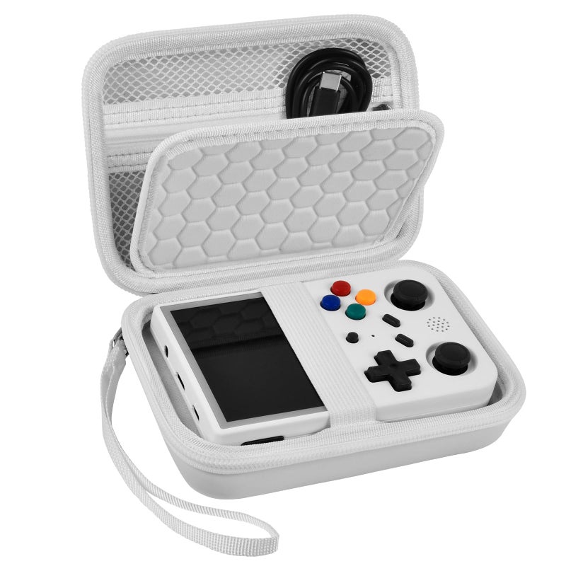 PAIYULE Travel Case Compatible with RG353V RG353VS R36S Retro Handheld Game Console Handheld Emulator Storage Holder Organizer Android Game Console Carrying Bag Box Only White - Image 2